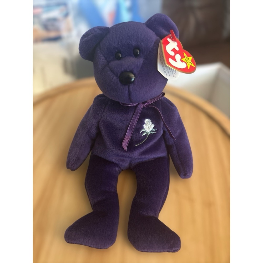 Vintage Collectible Rare - Ty Beanie Babies - Princess Bear Toy‎ Plush
